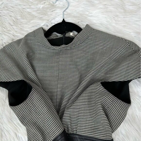 L’AGENCE Women’s Black Houndstooth Leather Corset‎ Waist Designer Dress 6/C34 - Picture 16 of 16